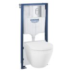 Potinkinio WC rėmo komplektas su pakabinamu klozetu GROHE Rapid SL 5in1 Euro Triple Vortex 102514SH00