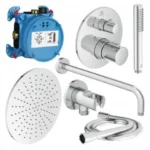 Sistema dušo Ceratherm T100, su termostatiniu maišytuvu, Ø30cm galva