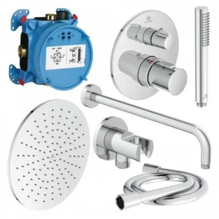 Sistema dušo Ceratherm T100, su termostatiniu maišytuvu, Ø30cm galva