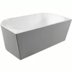 Laisvai pastatoma akrilinė gofruota vonia prie sienos Balneo Viva No Rim 160×75 cm - Image 10