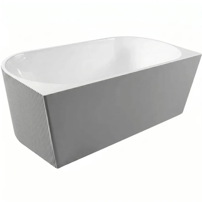 Laisvai pastatoma akrilinė gofruota vonia prie sienos Balneo Viva No Rim 160×75 cm - Image 10