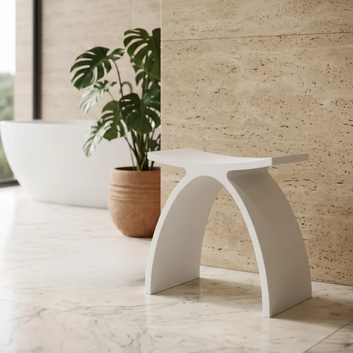 Vonios ir dušo kėdutė–staliukas Solid Surface Balneo LAVO - Image 3