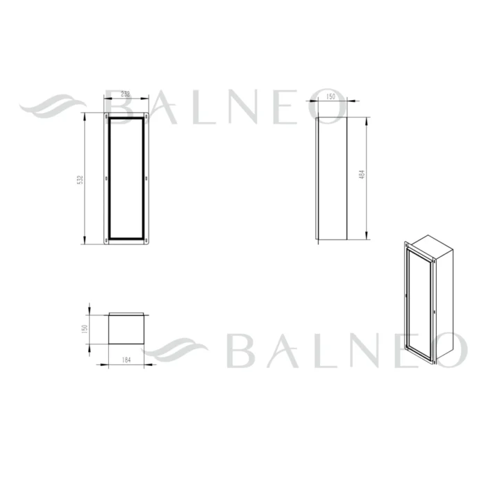 Paslėptas WC šepečio laikiklis sienoje Balneo WALL BOX BRUSH S TILES klijuojama plytelė - Image 7