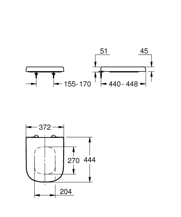WC dangtis GROHE Euro Ceramic 39330002 Soft close lėto nusileidimo dangtis - Image 2
